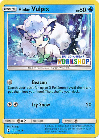 Alolan Vulpix (21/145) (Build A Bear Workshop Exclusive) [Sun & Moon: Guardians Rising] | Gear Gaming Fayetteville