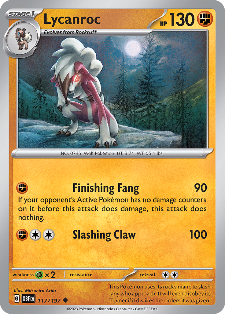 Lycanroc (117/197) [Scarlet & Violet: Obsidian Flames] | Gear Gaming Fayetteville