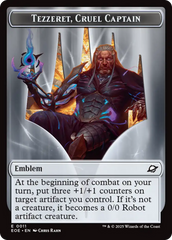 Robot // Emblem - Tezzeret, Cruel Captain Double-Sided Token [Edge of Eternities Tokens] | Gear Gaming Fayetteville