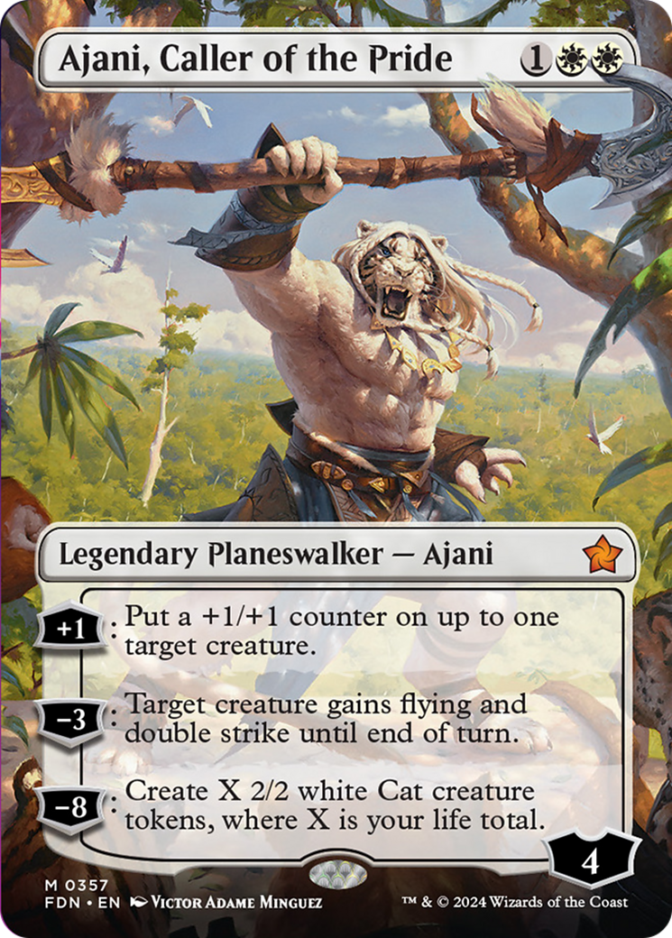 Ajani, Caller of the Pride (Borderless) [Foundations] | Gear Gaming Fayetteville