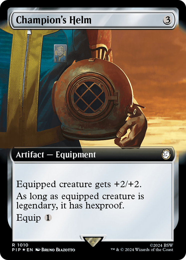 Champion's Helm (Extended Art) (Surge Foil) [Fallout] | Gear Gaming Fayetteville