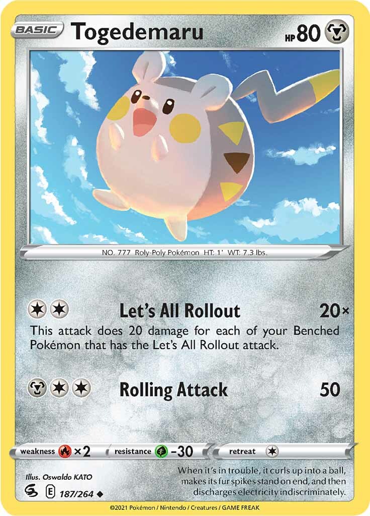 Togedemaru (187/264) [Sword & Shield: Fusion Strike] | Gear Gaming Fayetteville