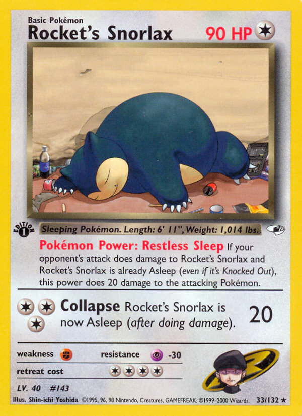 Rocket's Snorlax (33/132) [Gym Heroes 1st Edition] | Gear Gaming Fayetteville