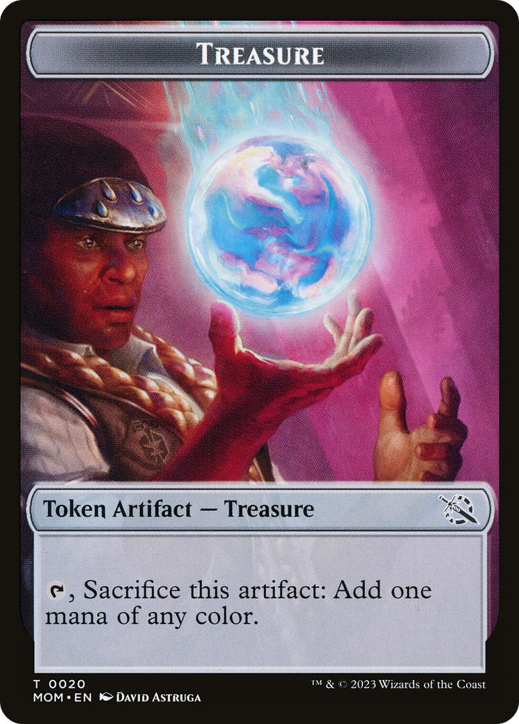 Treasure (20) // Teferi Akosa of Zhalfir Emblem Double-Sided Token [March of the Machine Tokens] | Gear Gaming Fayetteville