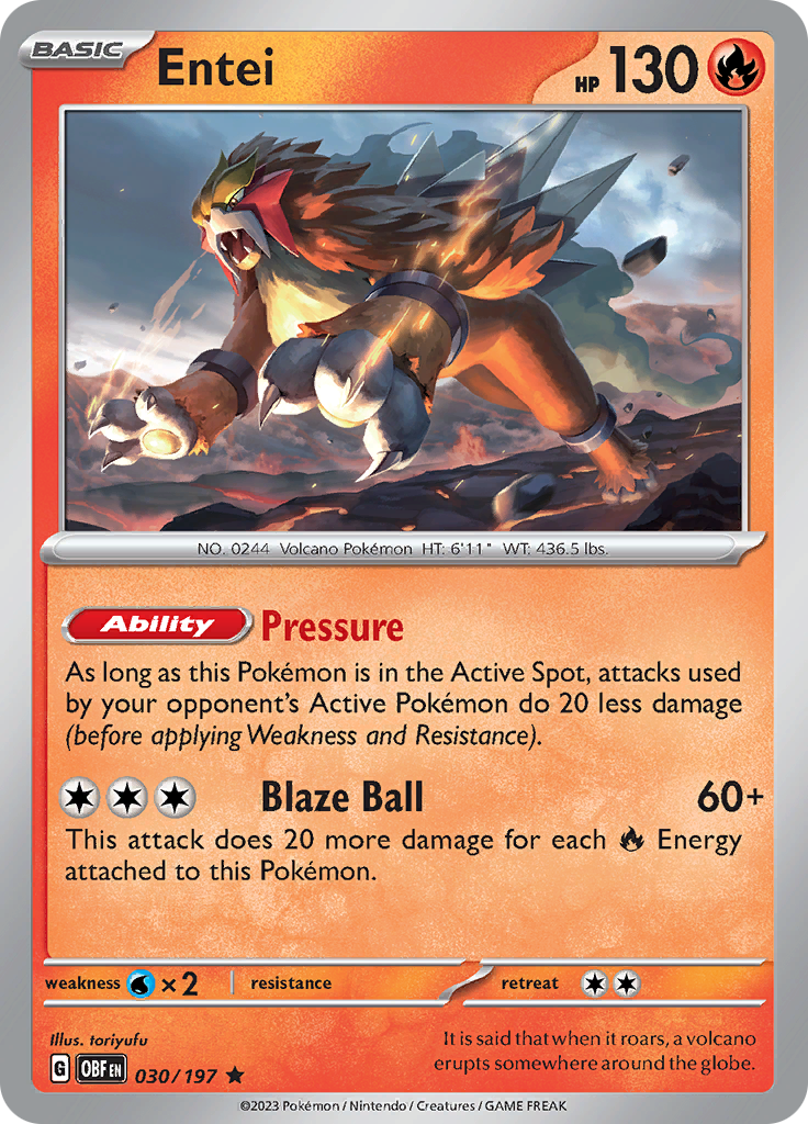 Entei (030/197) [Scarlet & Violet: Obsidian Flames] | Gear Gaming Fayetteville