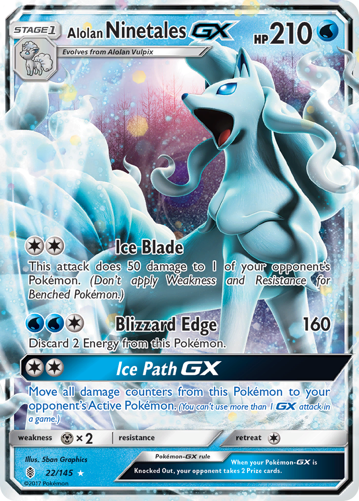 Alolan Ninetales GX (22/145) [Sun & Moon: Guardians Rising] | Gear Gaming Fayetteville