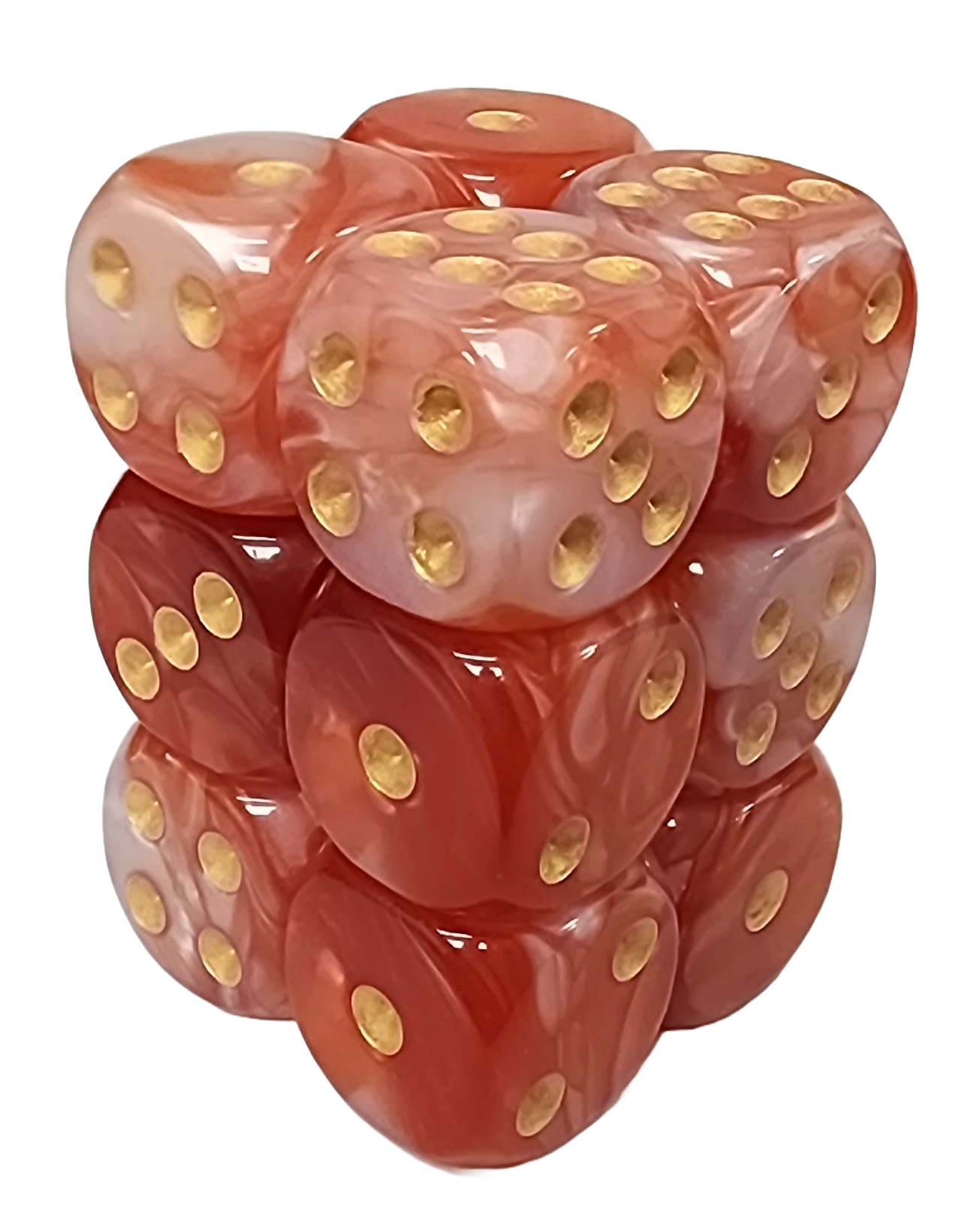 Red+White 16mm D6 block of 12 dice | Gear Gaming Fayetteville