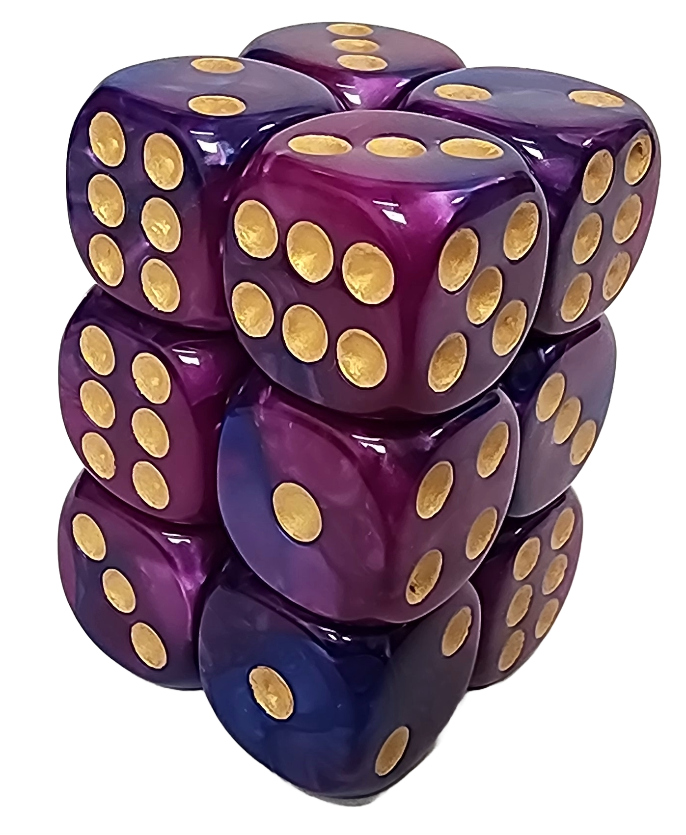 Blue+Purple 16mm D6 block of 12 dice | Gear Gaming Fayetteville