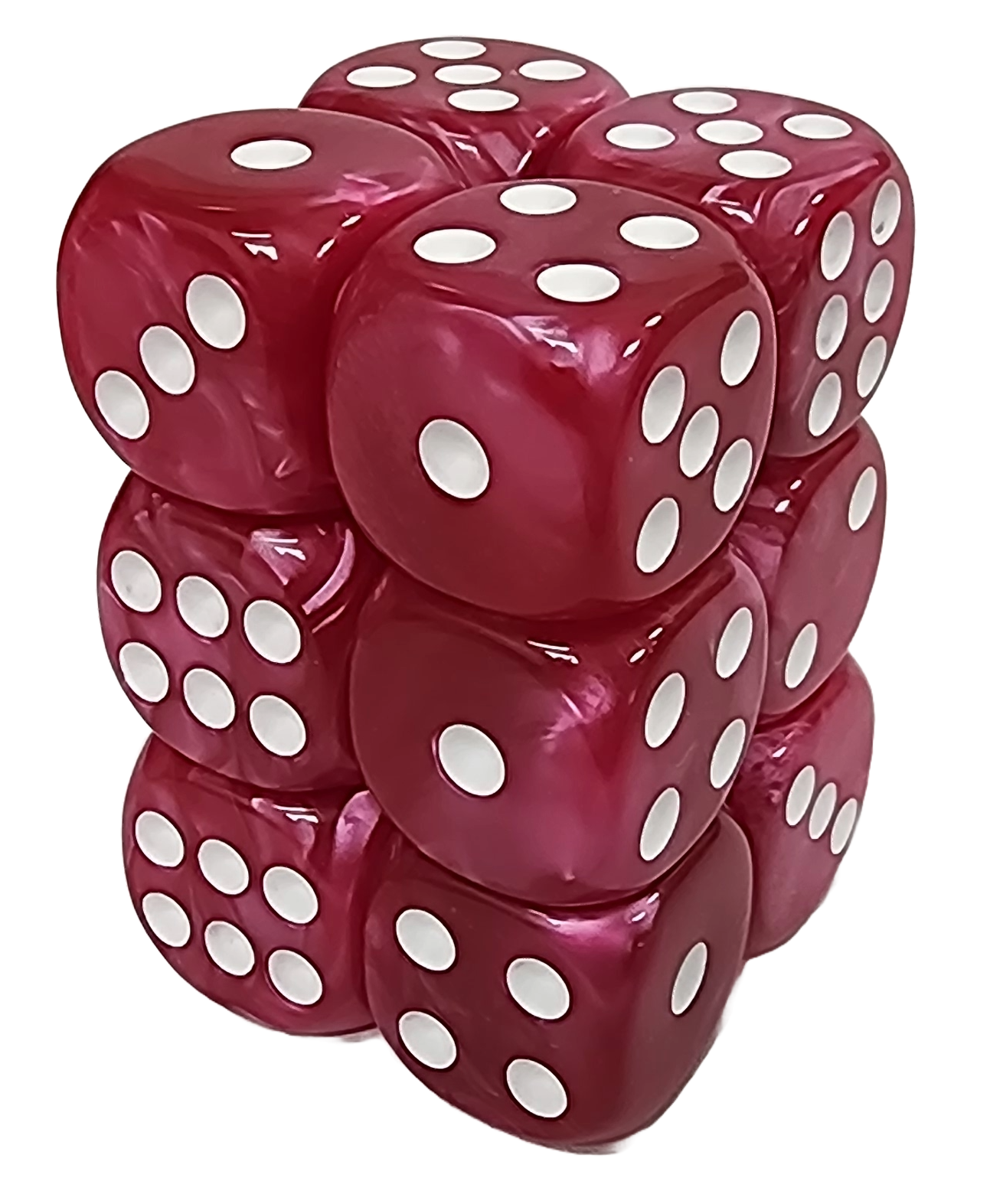 Red Pearl 16mm D6 block of 12 dice | Gear Gaming Fayetteville