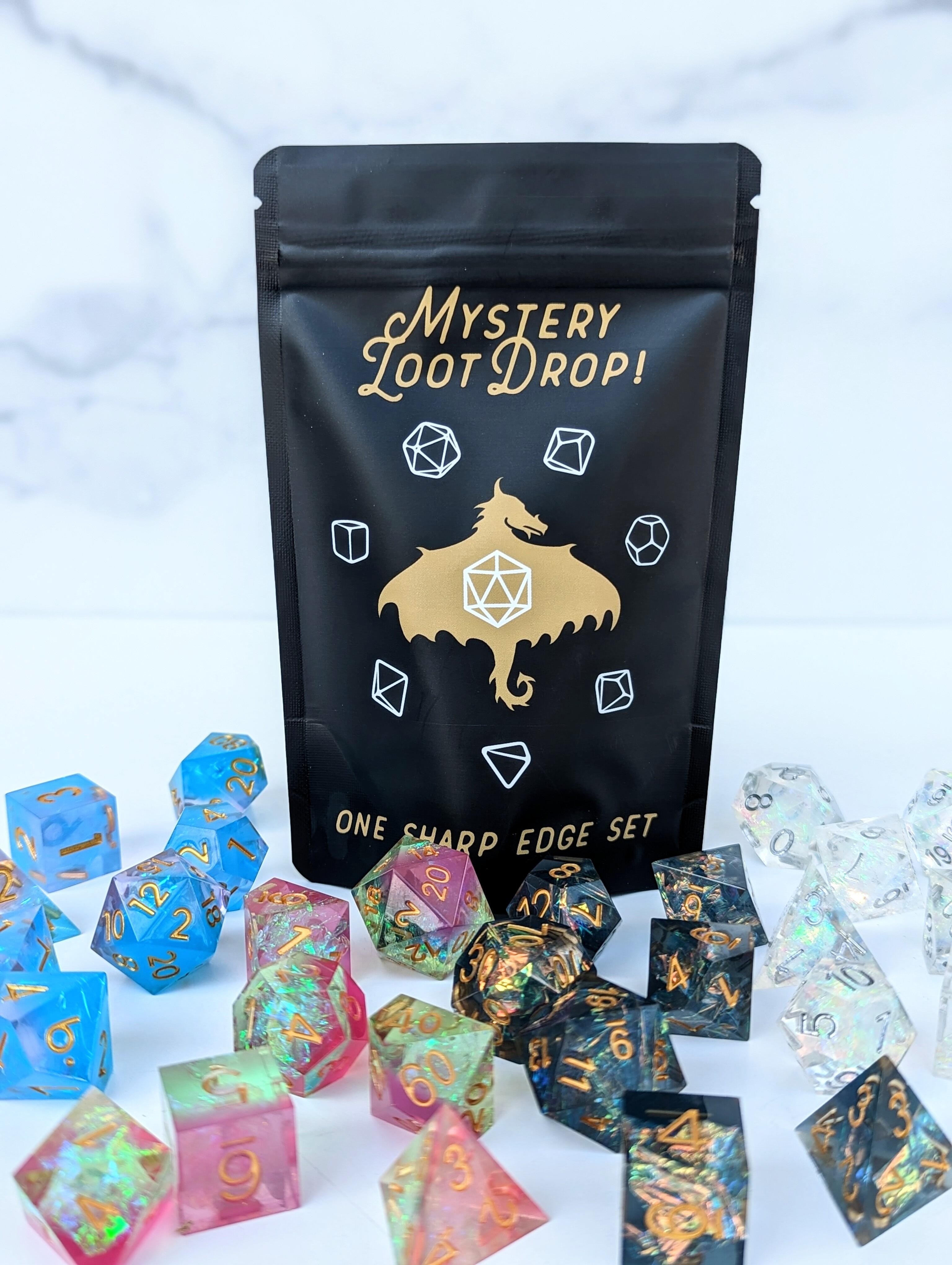 Mystery Loot Drop | 7-Piece Sharp Edge Resin Polyhedral Dice Set | Gear Gaming Fayetteville