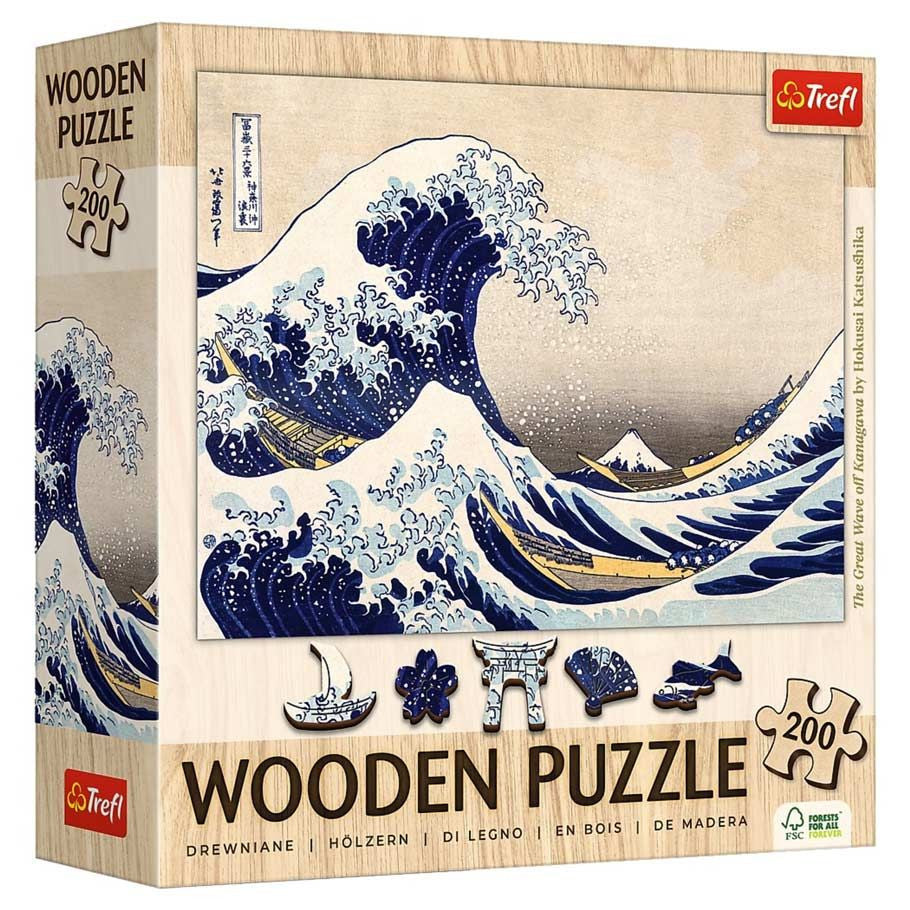 Puzzle: Hokusai Katsushika The Great Wave Off Kanagawa 200 Piece Wood | Gear Gaming Fayetteville