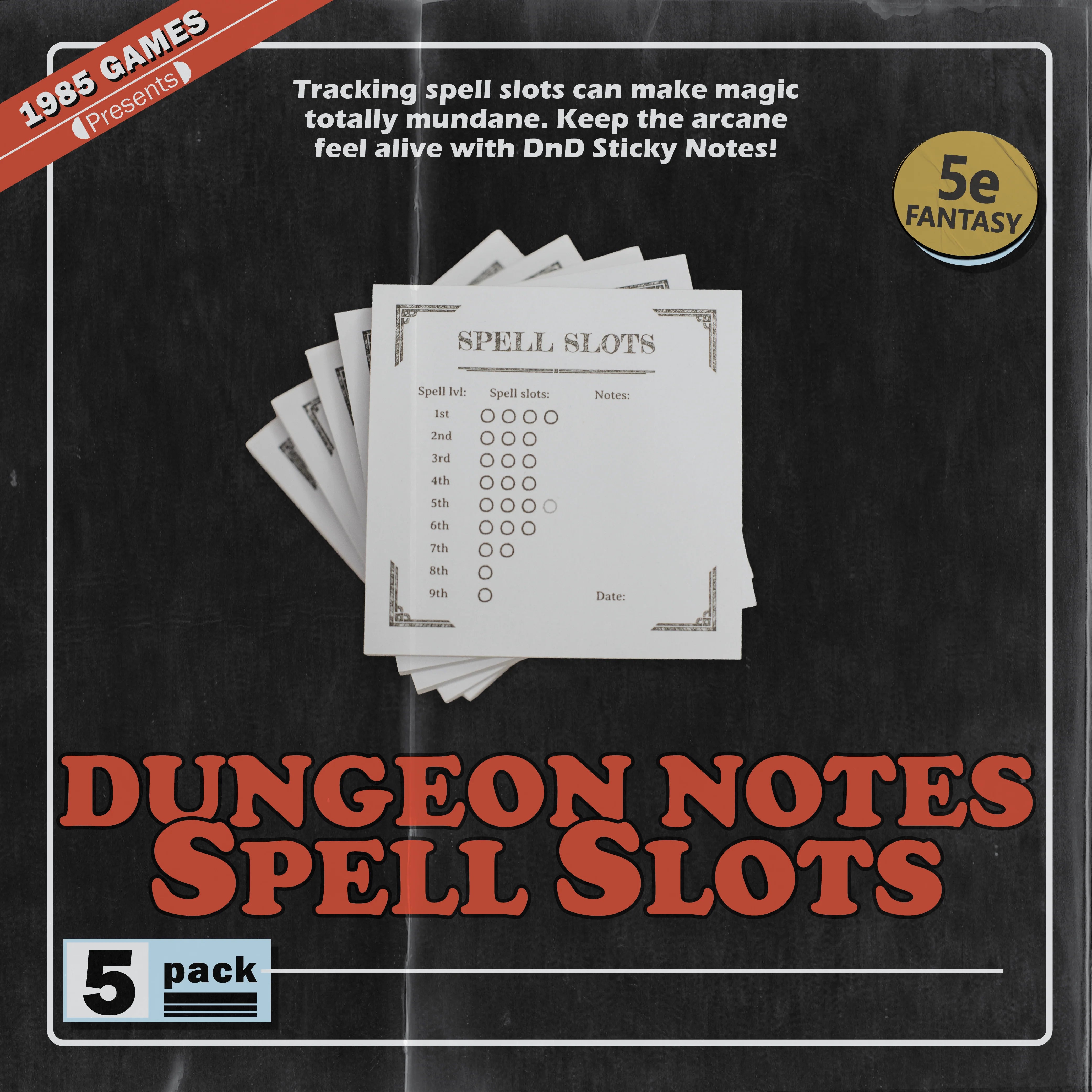 Dungeon Sticky Notes - Spell Slot Tracker 5 Pack | Gear Gaming Fayetteville