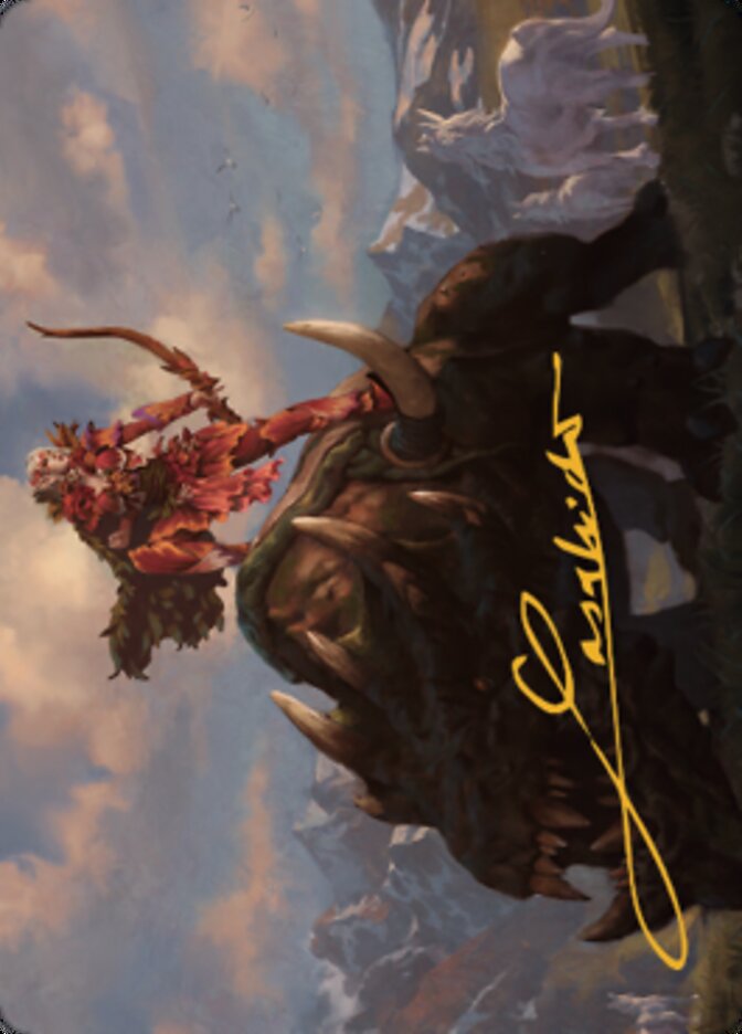 Meria's Outrider Art Card (Gold-Stamped Signature) [Dominaria United Art Series] | Gear Gaming Fayetteville