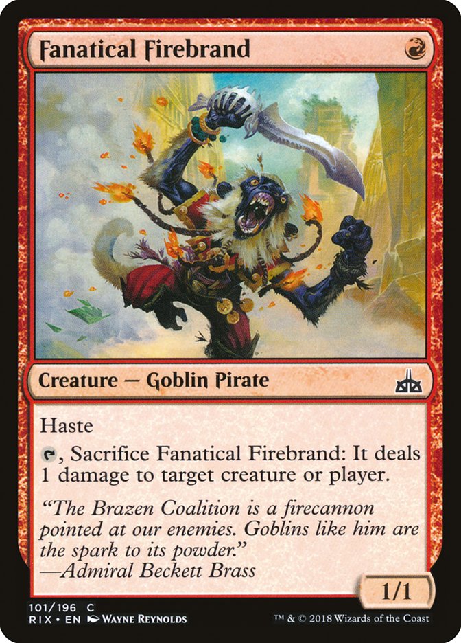 Fanatical Firebrand [Rivals of Ixalan] | Gear Gaming Fayetteville