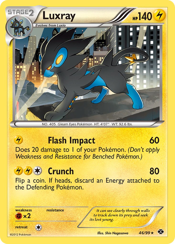 Luxray (46/99) (Cracked Ice Holo) (Blister Exclusive) [Black & White: Next Destinies] | Gear Gaming Fayetteville