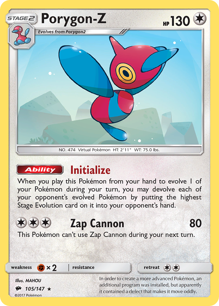 Porygon-Z (105/147) [Sun & Moon: Burning Shadows] | Gear Gaming Fayetteville