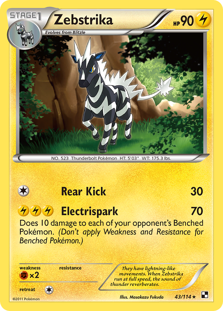 Zebstrika (43/114) [Black & White: Base Set] | Gear Gaming Fayetteville