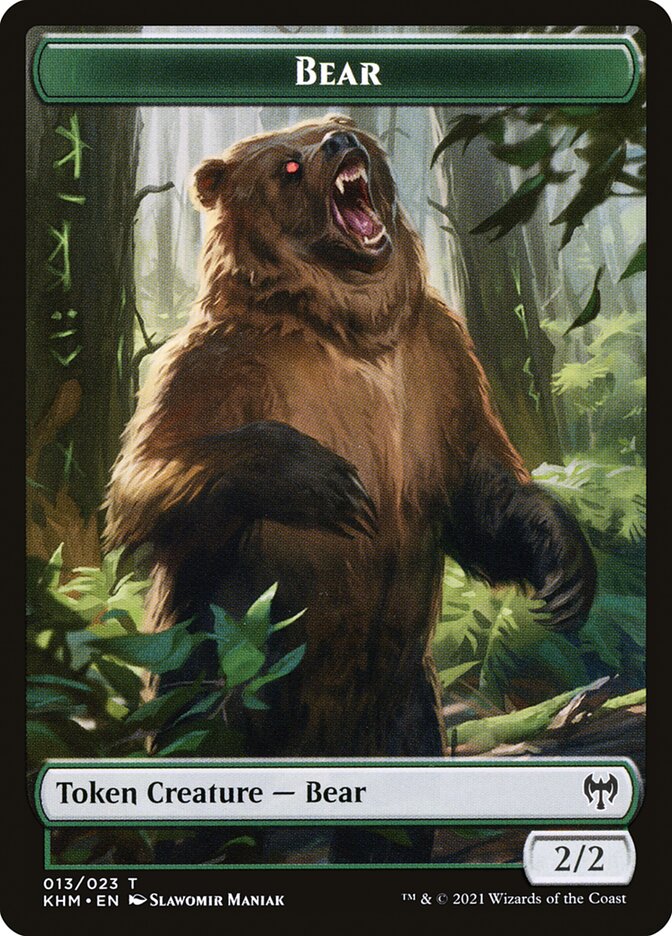 Human Warrior // Bear Double-Sided Token [Kaldheim Tokens] | Gear Gaming Fayetteville