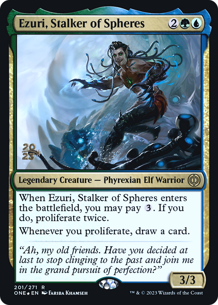 Ezuri, Stalker of Spheres [Phyrexia: All Will Be One Prerelease Promos] | Gear Gaming Fayetteville