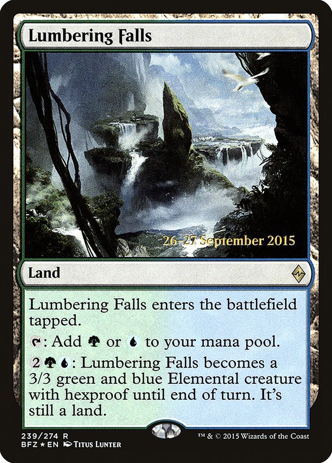 Lumbering Falls [Battle for Zendikar Prerelease Promos] | Gear Gaming Fayetteville