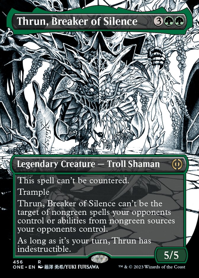 Thrun, Breaker of Silence (Borderless Manga Step-and-Compleat Foil) [Phyrexia: All Will Be One] | Gear Gaming Fayetteville