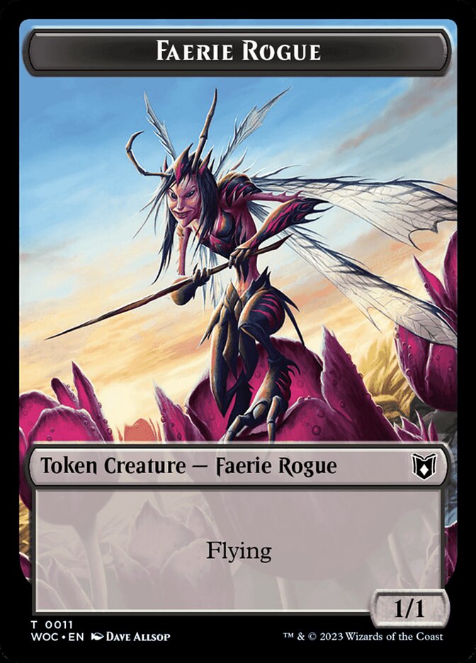 Faerie Rogue // Faerie (0011) Double-Sided Token [Wilds of Eldraine Commander Tokens] | Gear Gaming Fayetteville