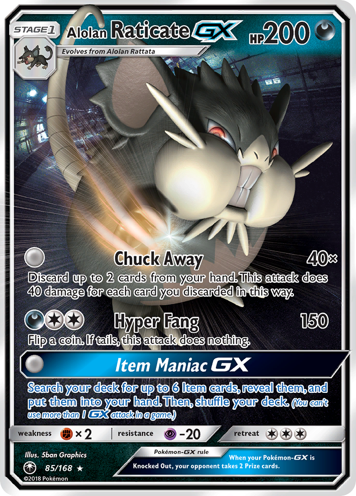 Alolan Raticate GX (85/168) [Sun & Moon: Celestial Storm] | Gear Gaming Fayetteville