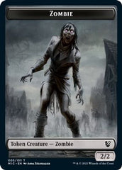 Zombie // Zombie Double-Sided Token (005 MIC/005 MID) [Innistrad: Midnight Hunt Commander Tokens] | Gear Gaming Fayetteville