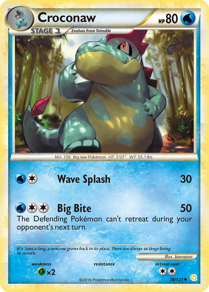 Croconaw (38/123) [HeartGold & SoulSilver: Base Set] | Gear Gaming Fayetteville