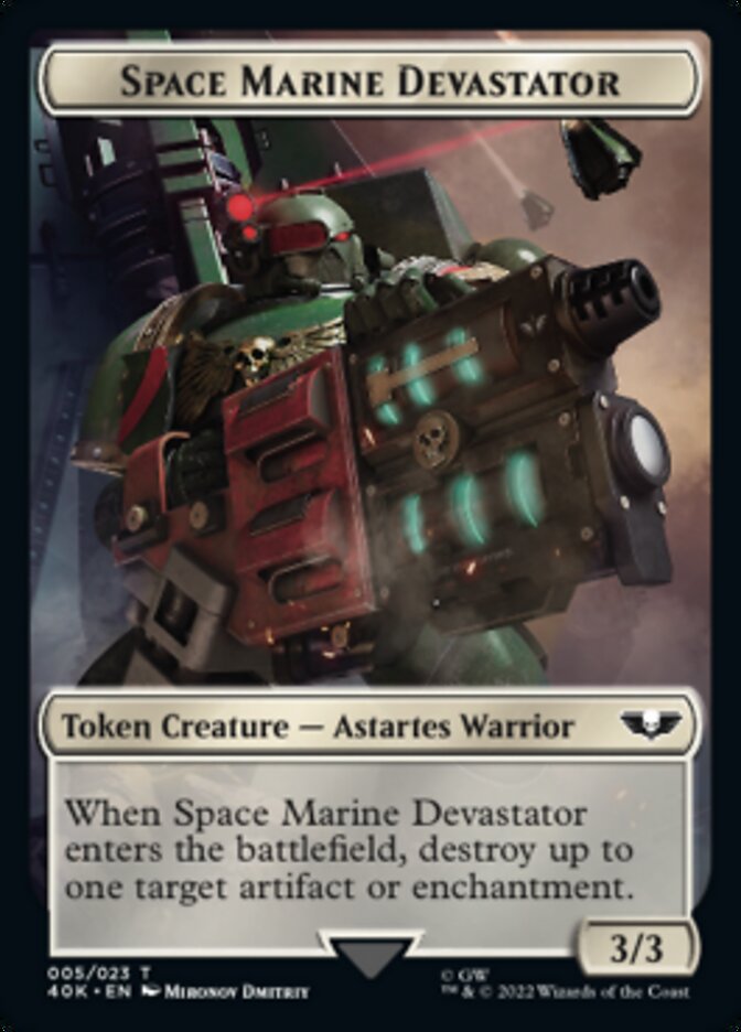 Soldier (002) // Space Marine Devastator Double-Sided Token [Warhammer 40,000 Tokens] | Gear Gaming Fayetteville