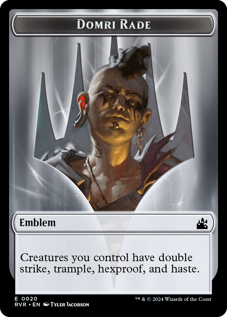 Elf Knight // Emblem - Domri Rade Double-Sided Token [Ravnica Remastered Tokens] | Gear Gaming Fayetteville