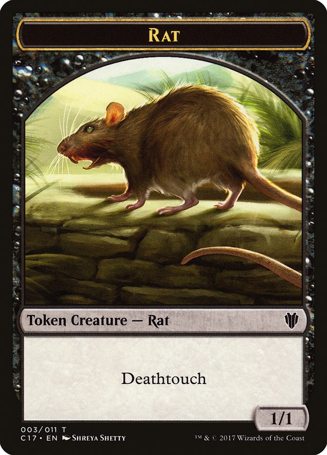 Cat Warrior (008) // Rat (003) Double-Sided Token [Commander 2017 Tokens] | Gear Gaming Fayetteville