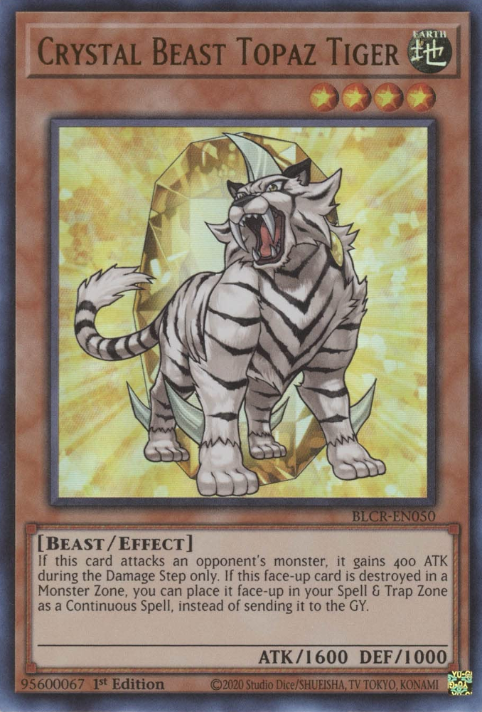Crystal Beast Topaz Tiger [BLCR-EN050] Ultra Rare | Gear Gaming Fayetteville