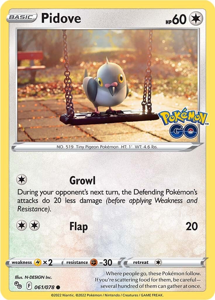 Pidove (061/078) [Pokémon GO] | Gear Gaming Fayetteville