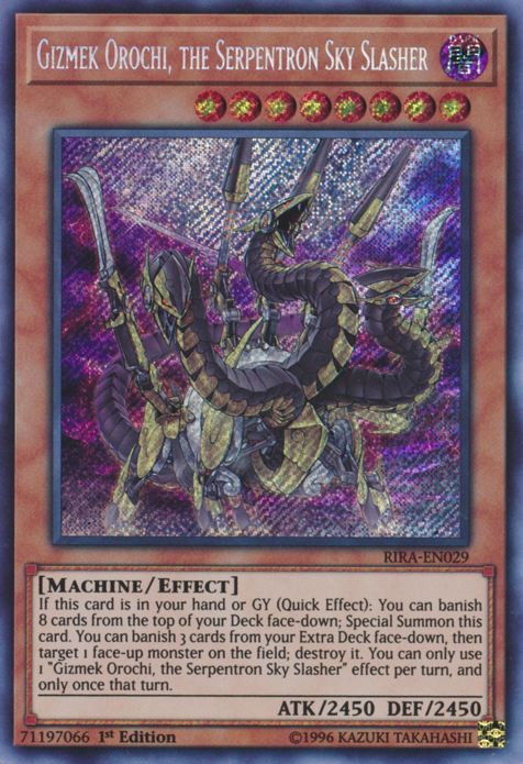 Gizmek Orochi, the Serpentron Sky Slasher [RIRA-EN029] Secret Rare | Gear Gaming Fayetteville