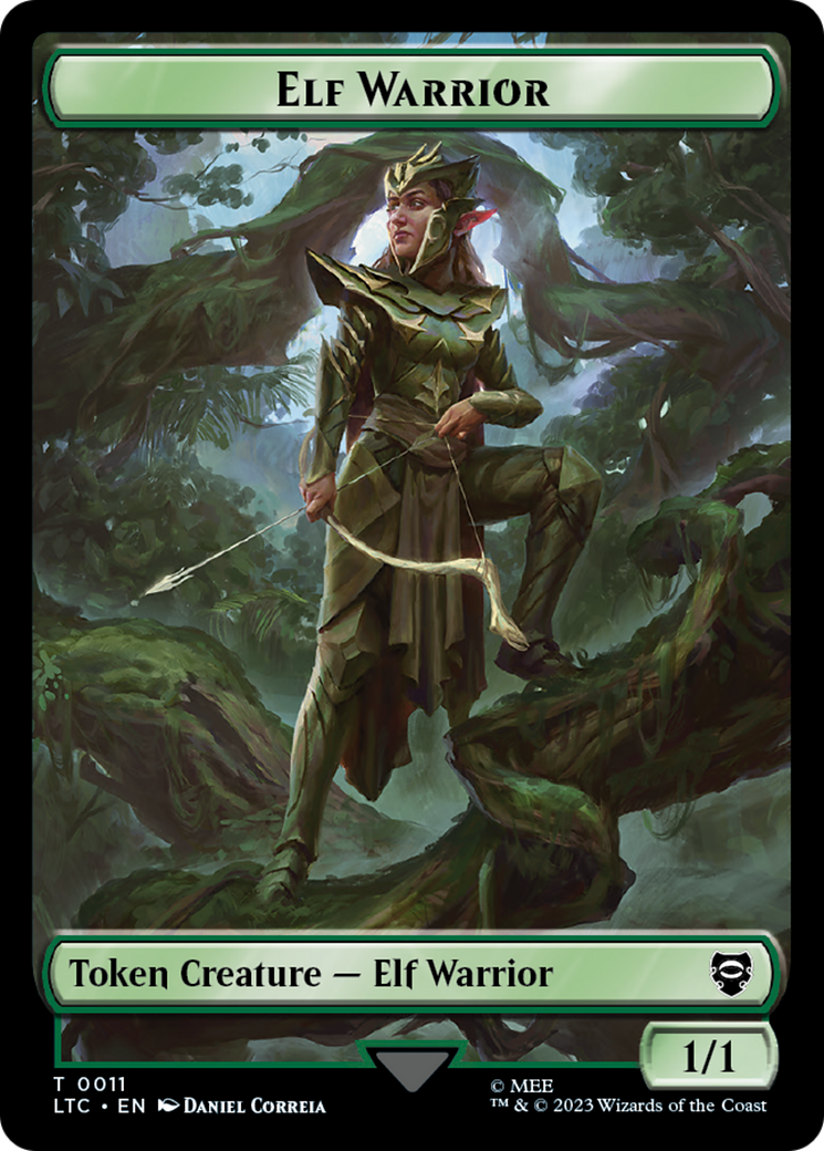 Elf Warrior // Bird Double Sided Token [The Lord of the Rings: Tales of Middle-Earth Commander Tokens] | Gear Gaming Fayetteville