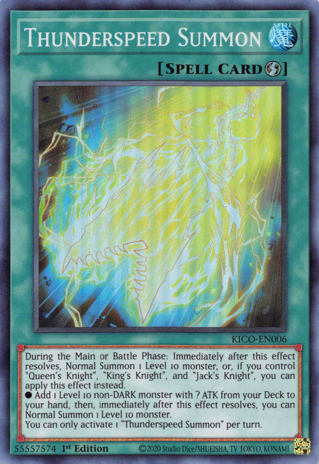 Thunderspeed Summon (Super Rare) [KICO-EN006] Super Rare | Gear Gaming Fayetteville