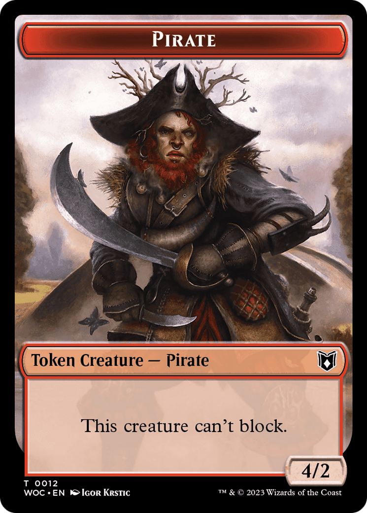 Pirate // Human Soldier Double-Sided Token [Wilds of Eldraine Commander Tokens] | Gear Gaming Fayetteville