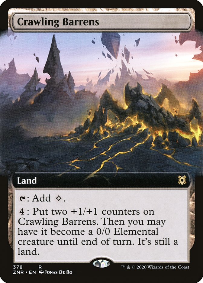 Crawling Barrens (Extended Art) [Zendikar Rising] | Gear Gaming Fayetteville