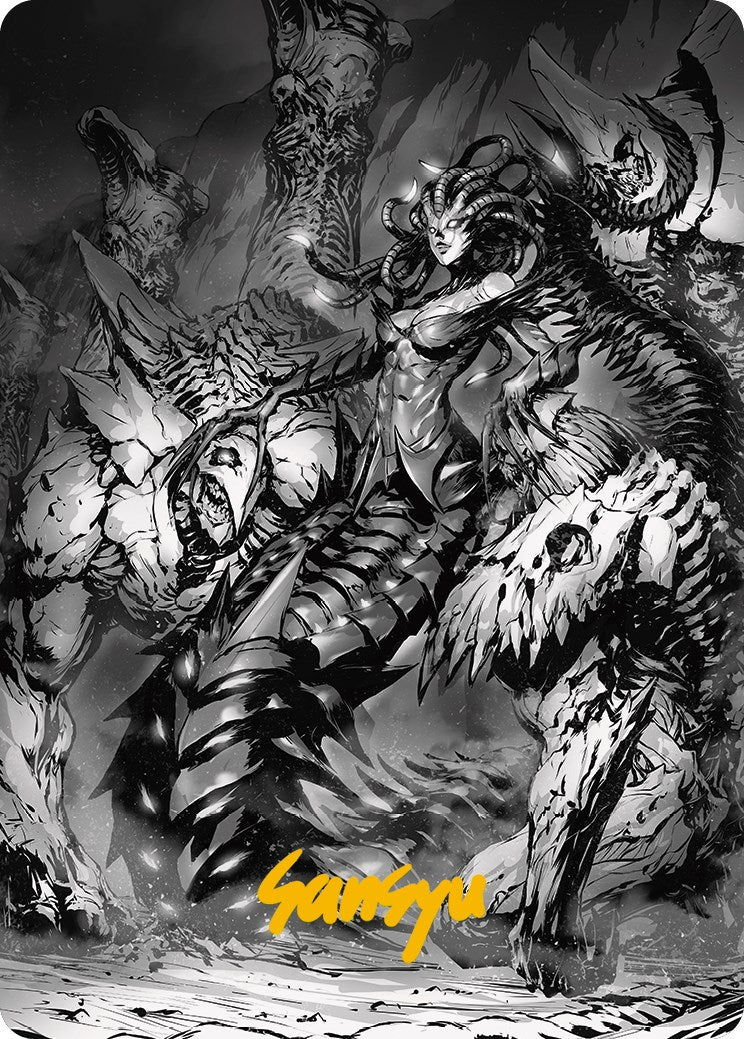 Vraska, Betrayal's Sting Art Card (Gold-Stamped Signature) [Phyrexia: All Will Be One Art Series] | Gear Gaming Fayetteville