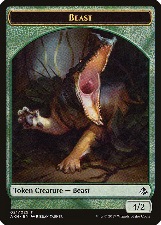 Oketra's Attendant // Beast Double-Sided Token [Amonkhet Tokens] | Gear Gaming Fayetteville