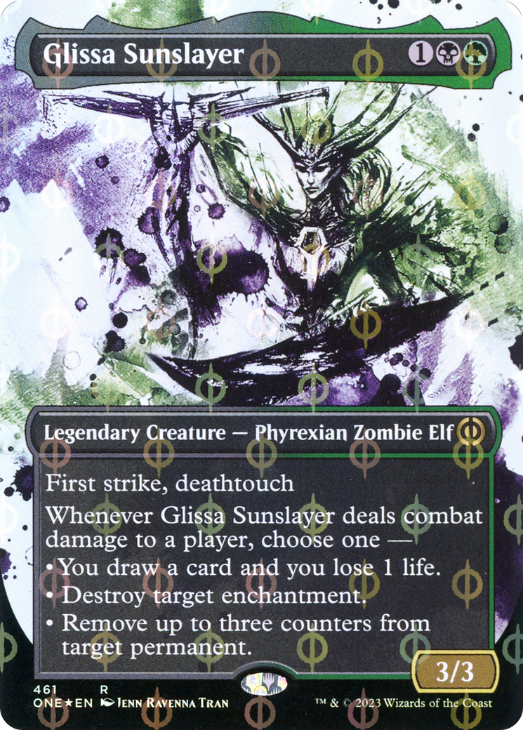 Glissa Sunslayer (Borderless Ichor Step-and-Compleat Foil) [Phyrexia: All Will Be One] | Gear Gaming Fayetteville