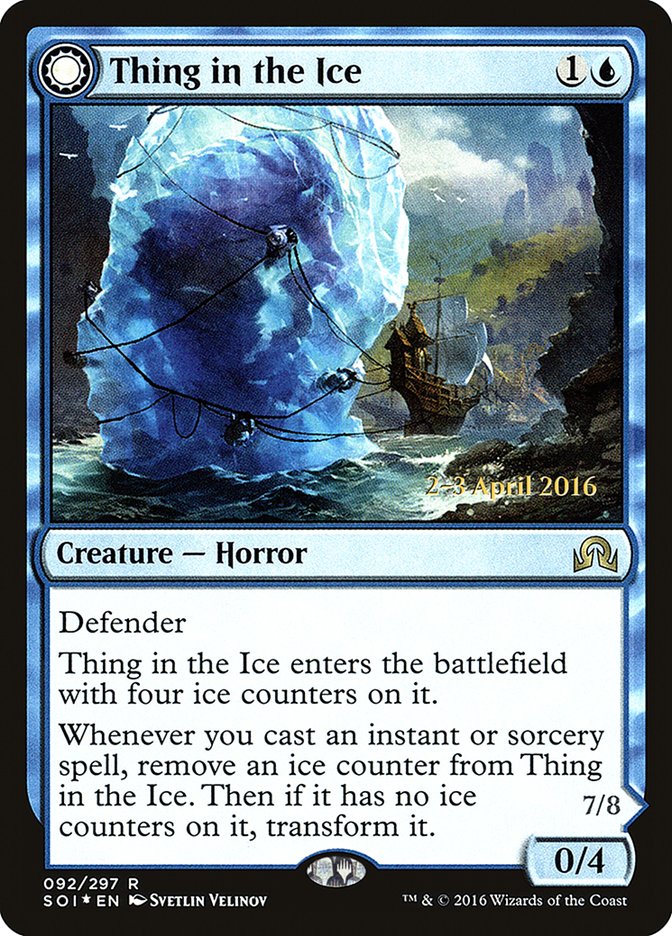 Thing in the Ice // Awoken Horror [Shadows over Innistrad Prerelease Promos] | Gear Gaming Fayetteville