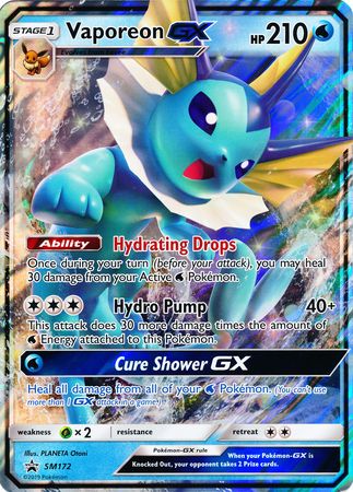 Vaporeon GX (SM172) (Jumbo Card) [Sun & Moon: Black Star Promos] | Gear Gaming Fayetteville