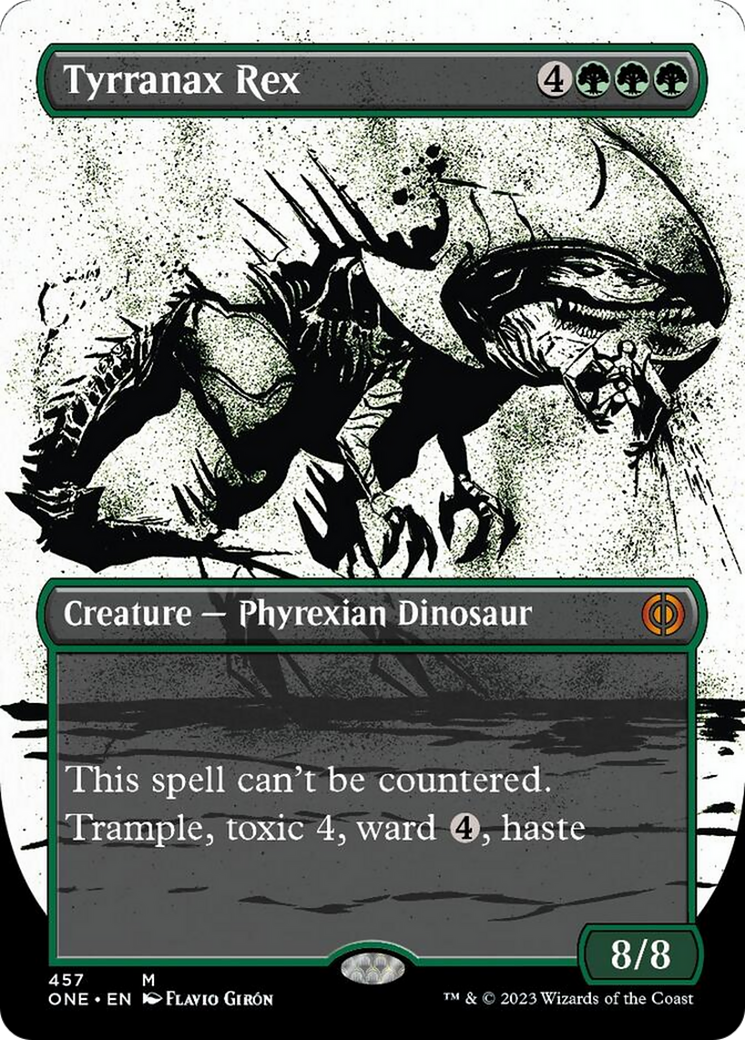 Tyrranax Rex (Borderless Ichor Step-and-Compleat Foil) [Phyrexia: All Will Be One] | Gear Gaming Fayetteville