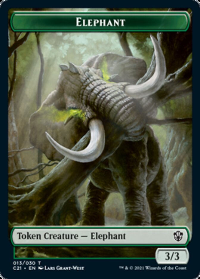 Frog Lizard // Elephant Double-Sided Token [Commander 2021 Tokens] | Gear Gaming Fayetteville