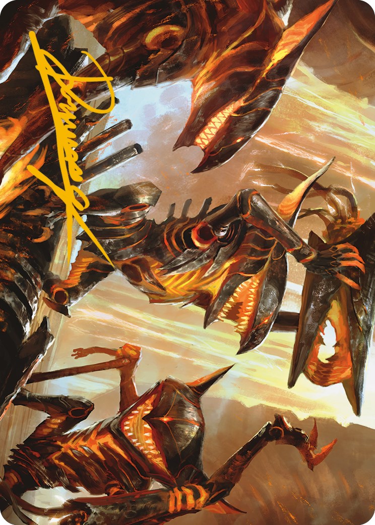 Gleeful Demolition Art Card (Gold-Stamped Signature) [Phyrexia: All Will Be One Art Series] | Gear Gaming Fayetteville