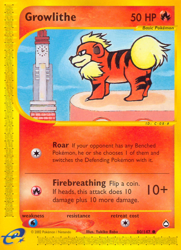 Growlithe (80/147) [Aquapolis] | Gear Gaming Fayetteville