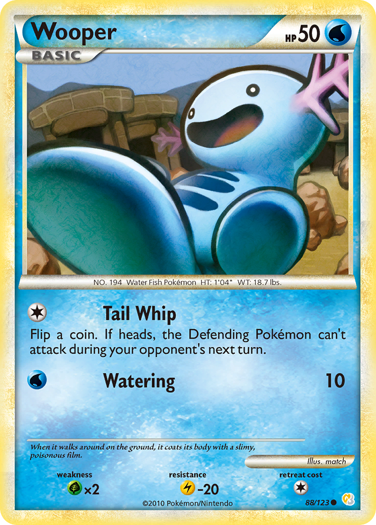 Wooper (88/123) [HeartGold & SoulSilver: Base Set] | Gear Gaming Fayetteville