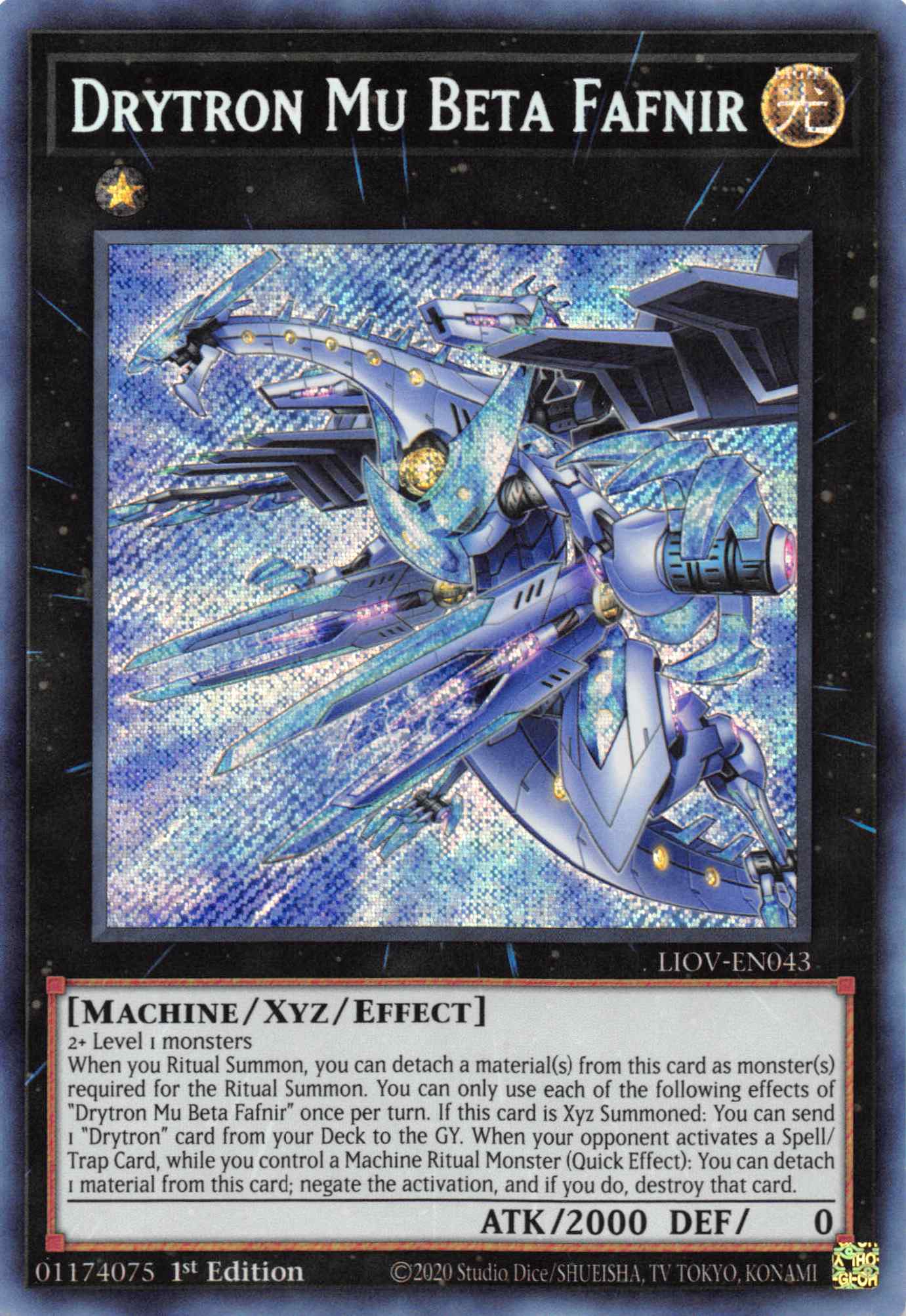Drytron Mu Beta Fafnir [LIOV-EN043] Secret Rare | Gear Gaming Fayetteville
